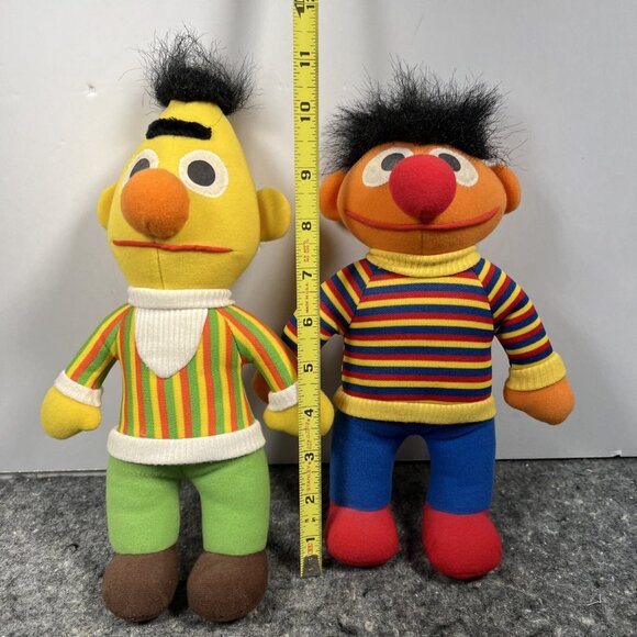 Sesame Street Ernie & Bert Plush, 11" Playskool, 1984. CLEAN & Washable - Picture 12 of 12